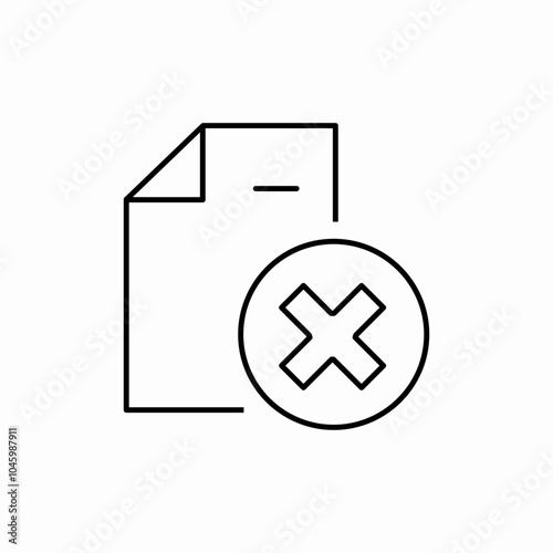 delete document icon sign vector