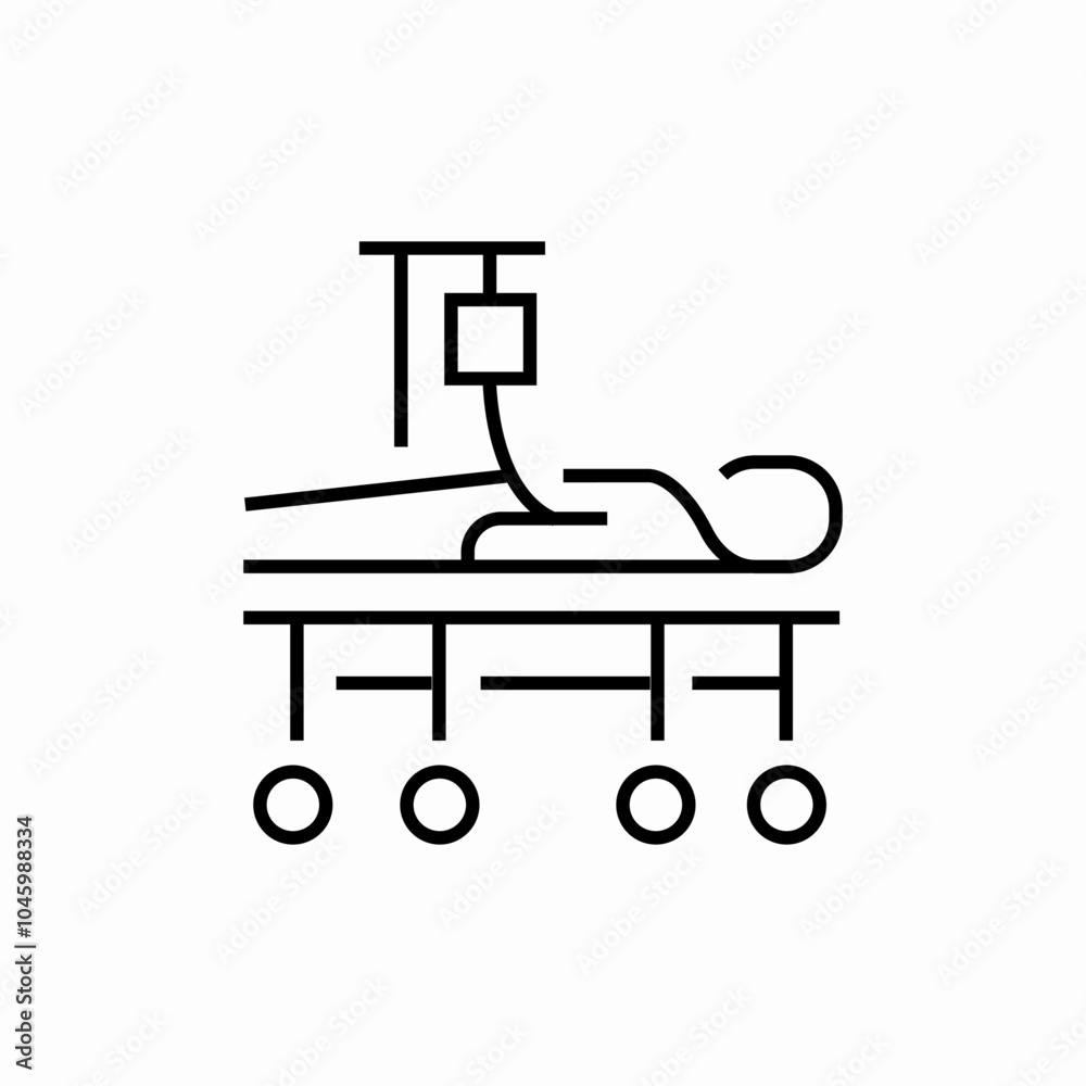 hospital bed icon sign vector