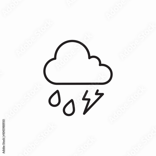 thunderstorm weather icon sign vector