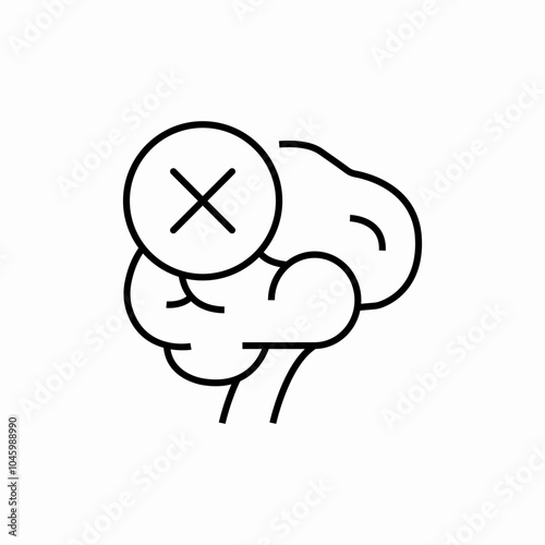 unhealth brain icon sign vector