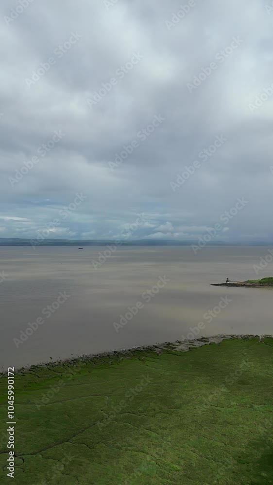 Beach and Ocean Pier of Portishead Town of Bristol City of Southwest England, United Kingdom of Great Britain. May 25th, 2024. Beach and Ocean Pier of Portishead Town of Bristol City of Southwest England, United Kingdom of Great Britain. May 25th, 2024.