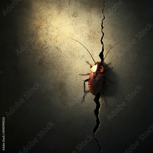 A cockroach crawling on the wall-gigapixel-hq-scale-6_00x