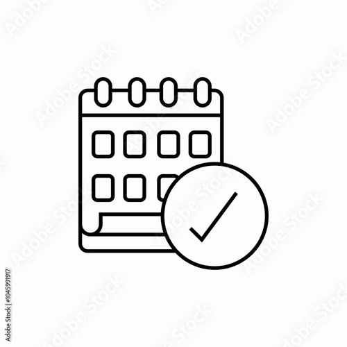 calendar check mark icon sign vector