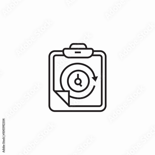 clipboard time management icon sign vector