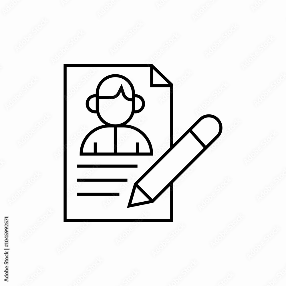 employee resume edit icon sign vector employee resume edit icon sign vector