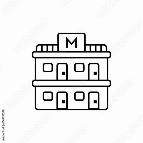 motel building icon sign vector