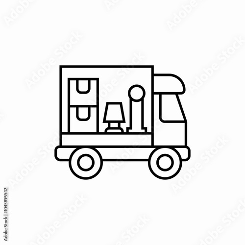 moving truck icon sign vector