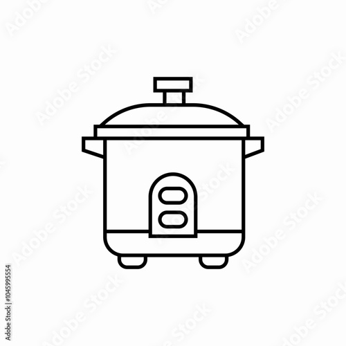 multicoocker kitchen icon sign vector