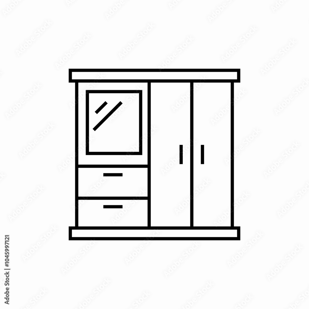 wardrobe cabinet icon sign vector wardrobe cabinet icon sign vector