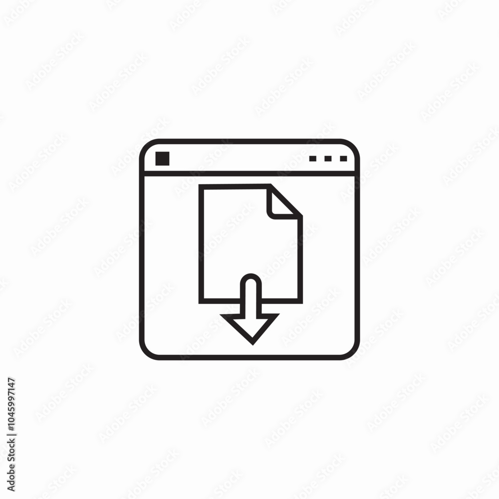 webpage file download icon sign vector webpage file download icon sign vector
