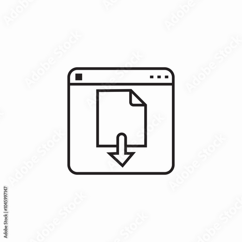 webpage file download icon sign vector