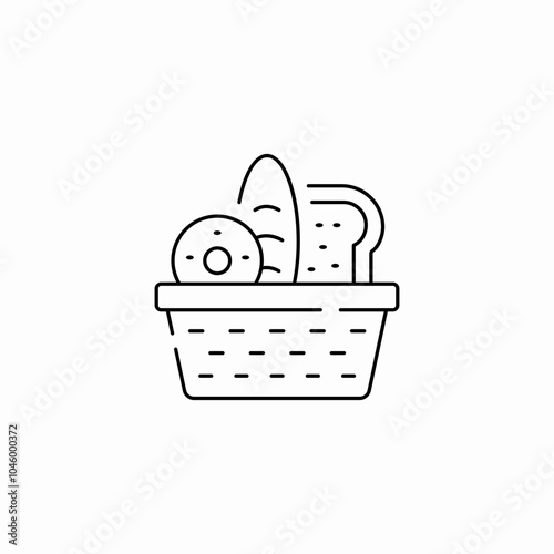 bakery shopping basket icon sign vector