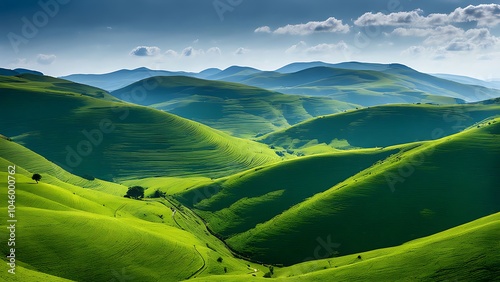 landscape with mountains and clouds