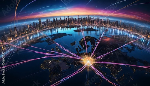 background with glowing lights