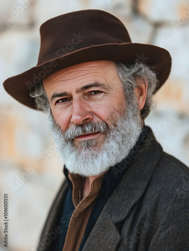 Jewish Senior with a long beard photo