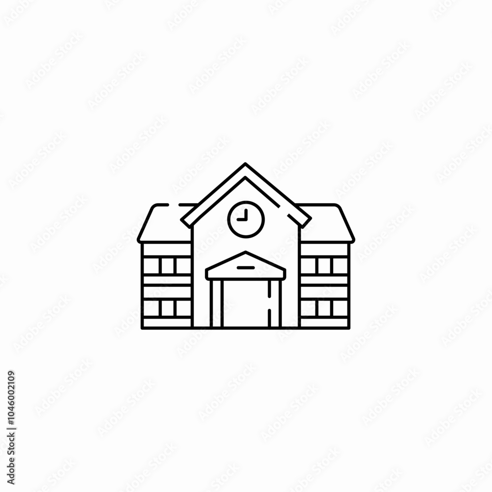 school building icon sign vector school building icon sign vector