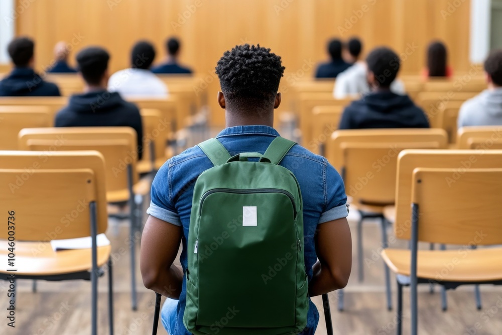 Fototapeta premium A student being unfairly overlooked by a teacher, sitting quietly while others receive attention and praise