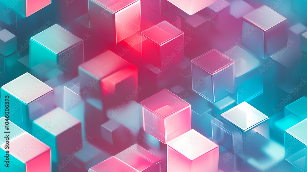 A Dynamic Arrangement of Colorful Cubes in a Futuristic Technology Landscape A Dynamic Arrangement of Colorful Cubes in a Futuristic Technology Landscape