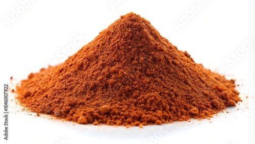 Spicy chipotle powder on white background, with forced perspective