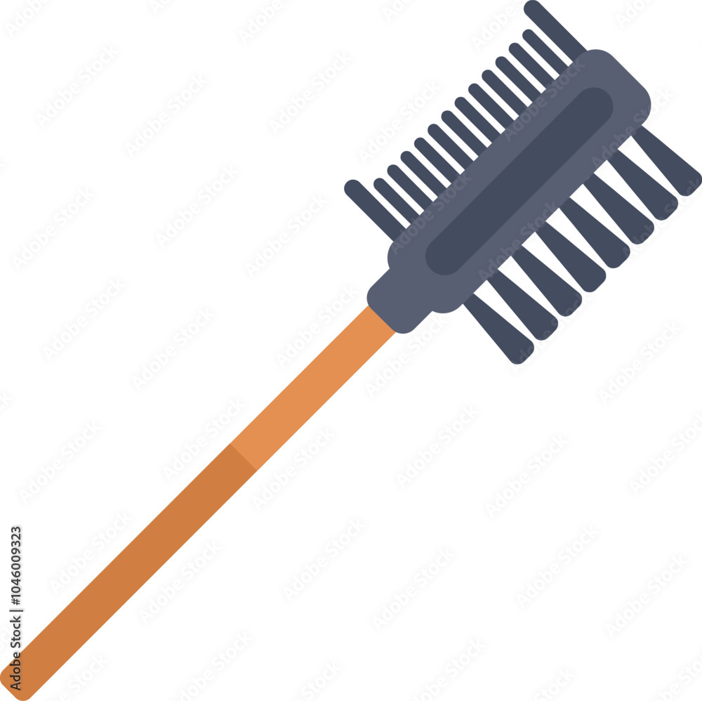 Double sided brush for pet grooming with short and long bristles lying diagonally on white background Double sided brush for pet grooming with short and long bristles lying diagonally on white background