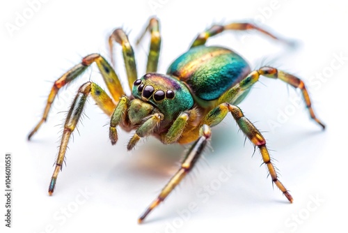 Spider with shallow depth of field on white background photo