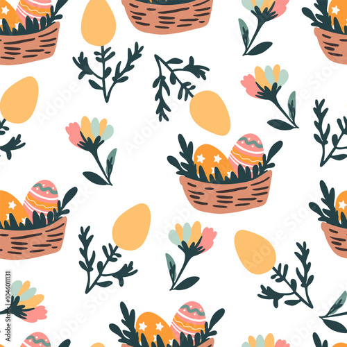 Easter pattern. Seamless Easter vector pattern for decoration