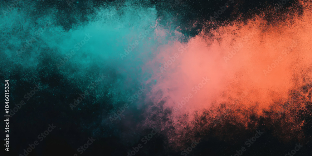 Abstract grainy gradient background, peach turquoise color shape, black backdrop, noisy texture, dark banner poster header design blending soft peach into vibrant turquoise Abstract grainy gradient background, peach turquoise color shape, black backdrop, noisy texture, dark banner poster header design blending soft peach into vibrant turquoise