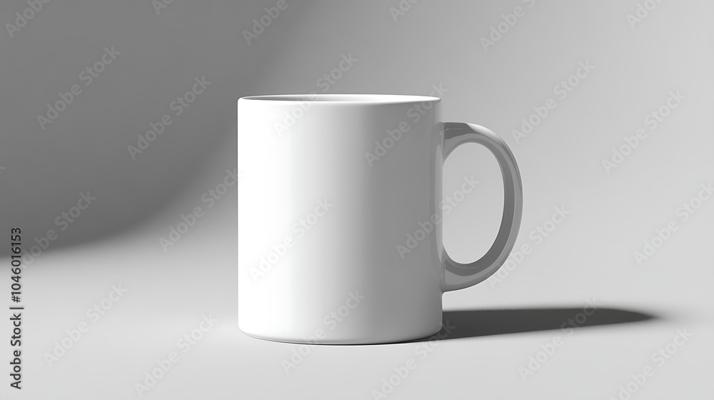A plain white ceramic mug mock up A plain white ceramic mug mock up