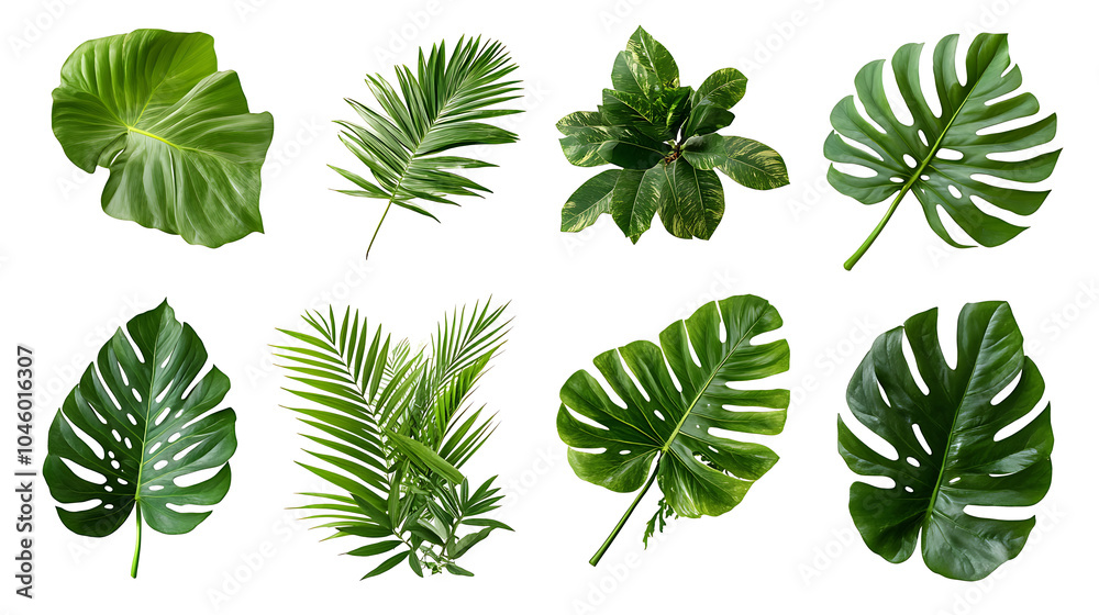 Collection of green leaves of tropical plants bush Collection of green leaves of tropical plants bush