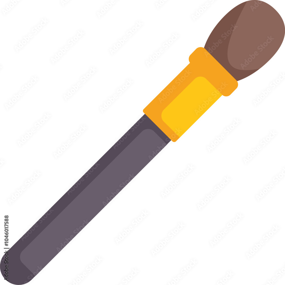 Makeup brush isolated on a white background applying cosmetic foundation powder Makeup brush isolated on a white background applying cosmetic foundation powder