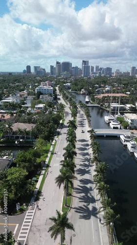Fort Lauderdale aerial by drone 4k during morning