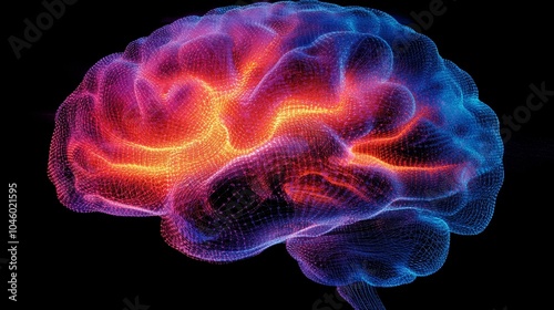 Abstract fractal brain in colorful light, illustrating synaptic connections, cognitive assessment, and the advancement of student learning capabilities