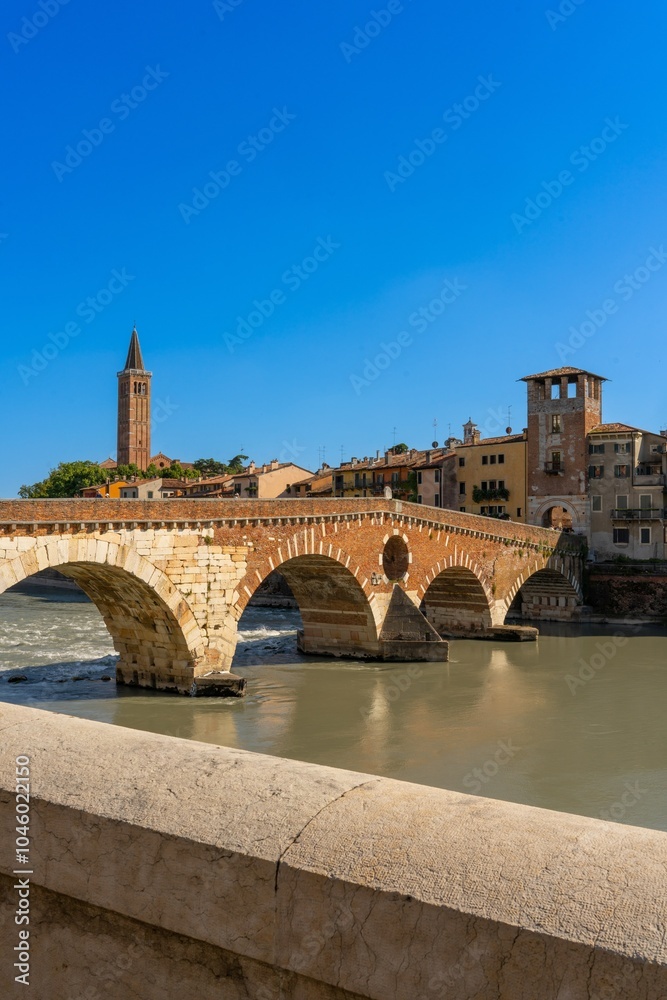 Fototapeta premium Ponte Pietra bridge, Verona, Veneto, Italy