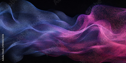 Grainy background displaying a deep crimson, lavender, and light blue glowing color wave against a black backdrop, with noise texture enhancing the design for a dynamic banner photo