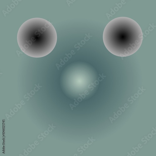 Abstract design with there soft-focus circular elements on green background.