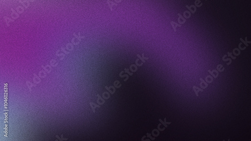 Abstract wavy patterns in purple and blue tones rest on a gradient grey background, from dark to light, accented by grainy textures and noise effects, making it suitable for web and poster designs.