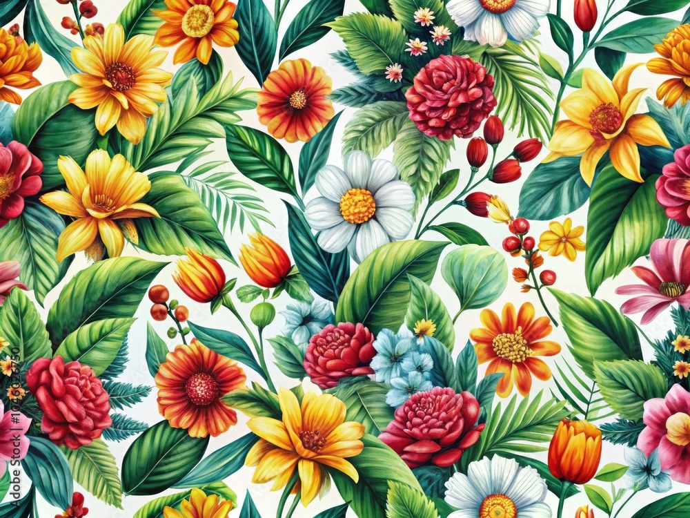 This texture features a white background embellished with intricate foliage and flower designs, perfect for elevating creative and artistic projects with a vibrant touch. This texture features a white background embellished with intricate foliage and flower designs, perfect for elevating creative and artistic projects with a vibrant touch.