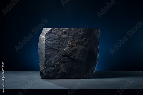 Dark Abstract Stone Platform Minimalist Background photo