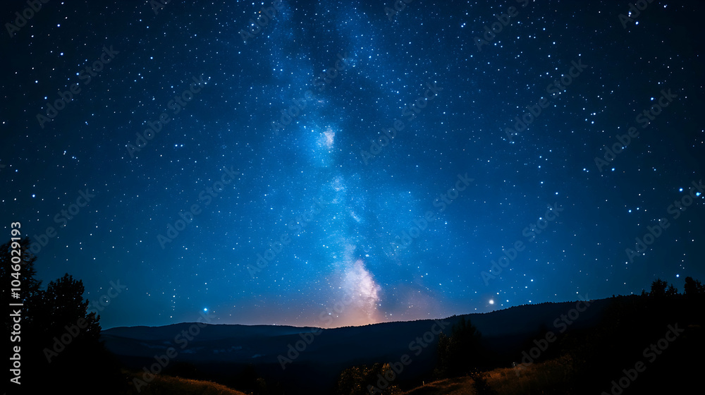 Fototapeta premium Star-filled deep blue night sky creating