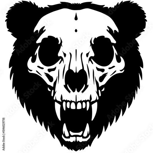 Bear skull silhouette