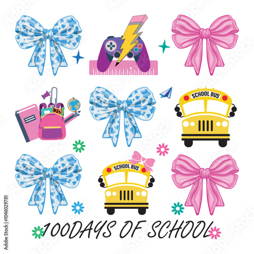 100 days of school coquette bow svg png,Happy 100 Days Of School Png, 100 Days Shirt Png, Kids 100 Days Brighter Png, 100 Days Of School Png, Teacher Png, Back To School Png