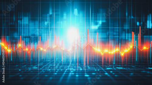 charts and graphs with statistics to innovative analyze business potential and forecast future development of companies growth.