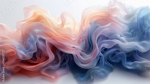 Abstract Ethereal Waves of Pastel Colors in Motion