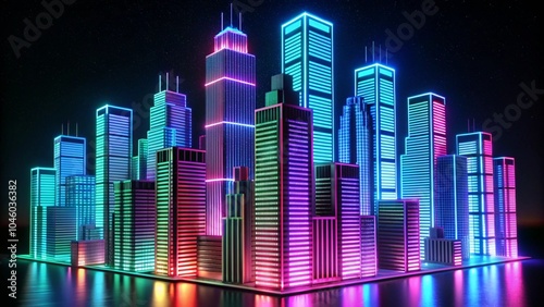 Real estate agency Logo Skyscraper Neon Discount Sale Agent Broker Backgrounds for advertising Texture editor Picture marketing Image business Wallpaper desktop Template art design