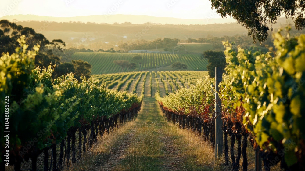 Fototapeta premium Vineyards in a lush countryside