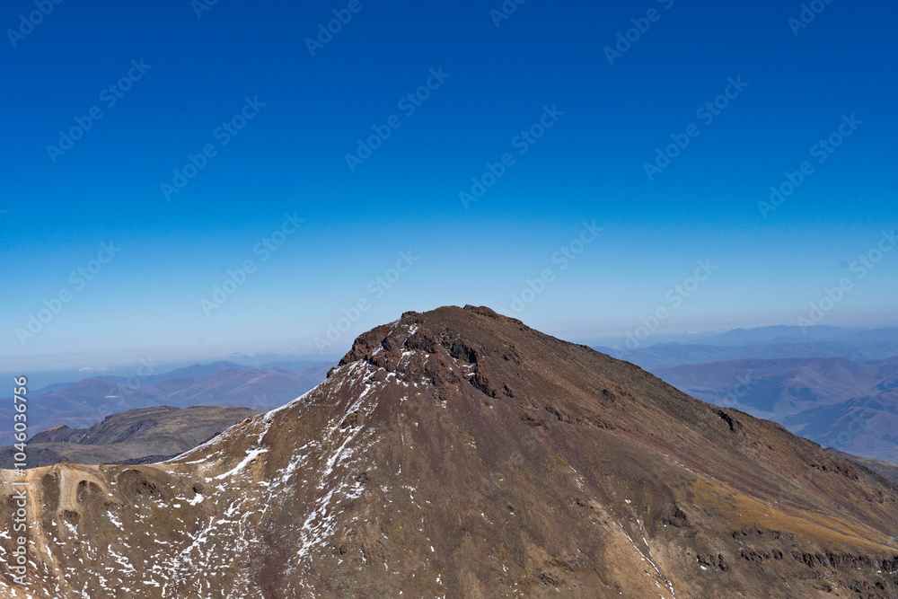 Beautiful landscape, snow covered mountains at the sunny day. Aragats mountain Armenia Beautiful landscape, snow covered mountains at the sunny day. Aragats mountain Armenia