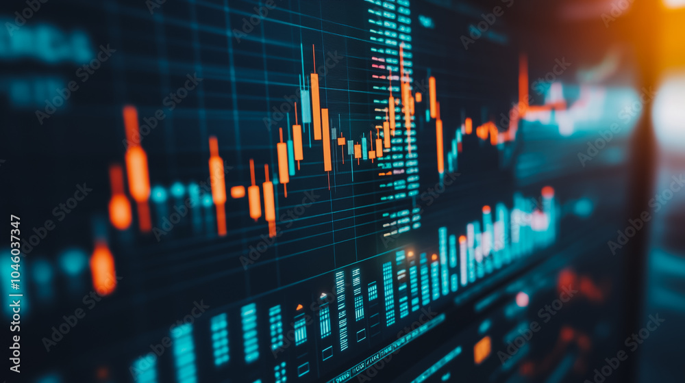 charts and graphs with statistics to innovative analyze business potential and forecast future development of companies growth.