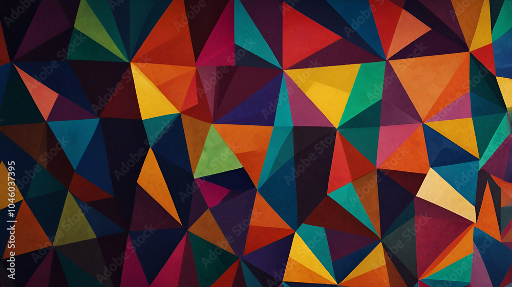 A kaleidoscope of vibrant triangles forming a prism effect. Wallpaper A kaleidoscope of vibrant triangles forming a prism effect. Wallpaper