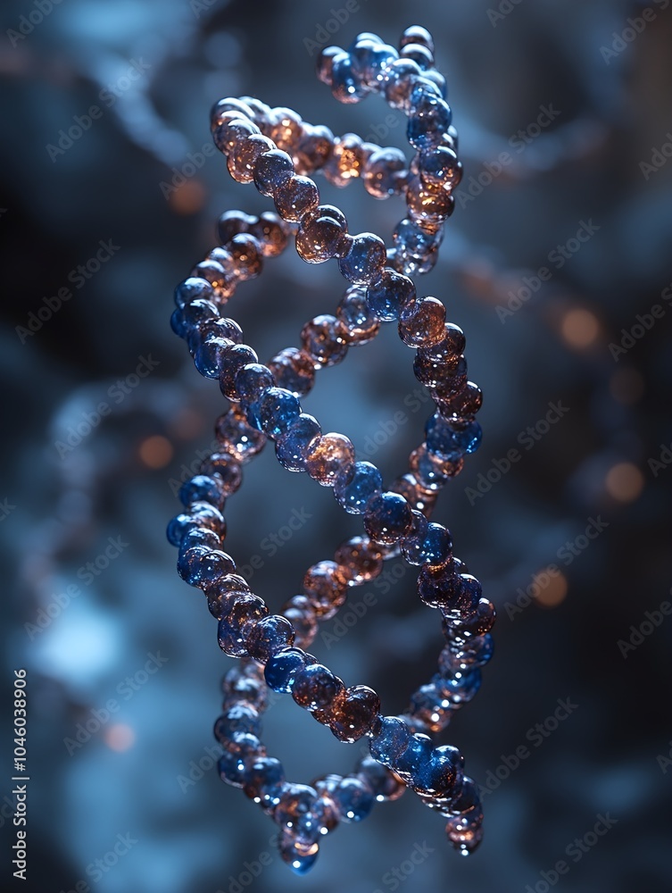 The DNA double helix features two intertwining strands that elegantly spiral around each other, resembling a twisted ladder The DNA double helix features two intertwining strands that elegantly spiral around each other, resembling a twisted ladder