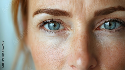 Cropped facial close-up showing eyes and mouth, with visible aging and wrinkles before a facelift, and visibly smoother, firmer skin post-procedure photo